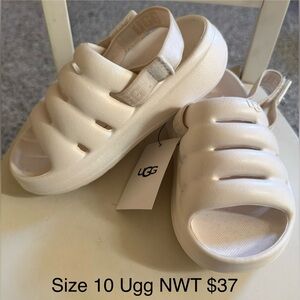UGG Kids White Platform Sandals